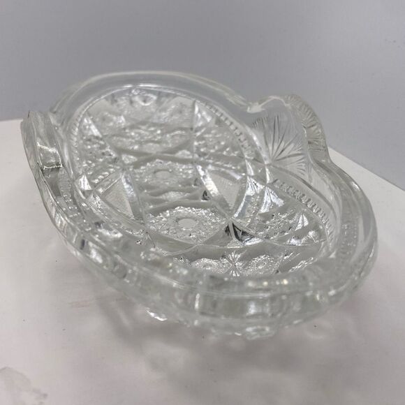 Vintage Depression Glass with Saw Tooth Edge Candy Dish - Picture 2 of 5